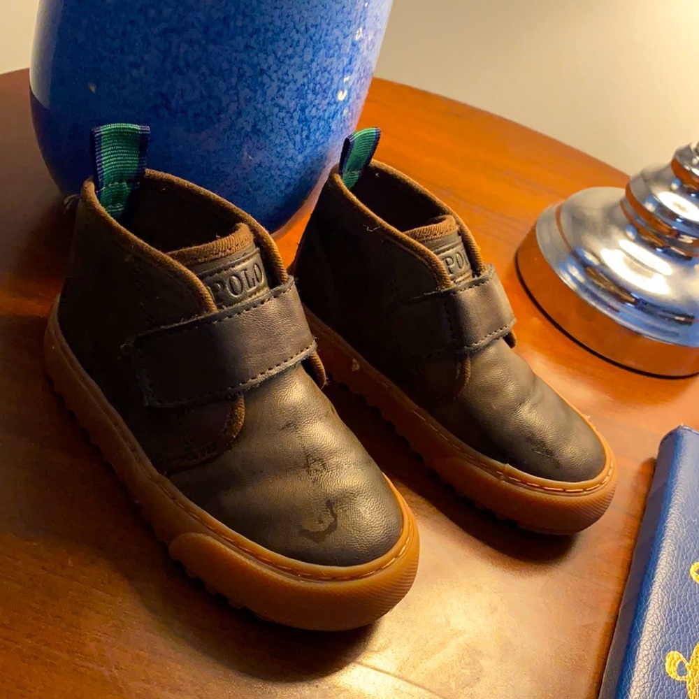 Lightly use toddler boys size 7 polo boots